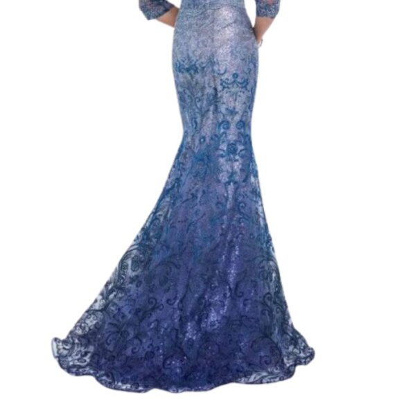 NWT Ivonne D for Mon Cheri 118D07 Beaded lace Formal Gown Cranberry Gold Size 10 - Picture 4 of 6